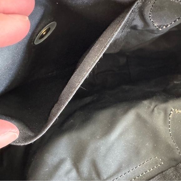 Longchamp Le Pliage Original M Tote Bag Black with Brown Leather Trim - Picture 15 of 15